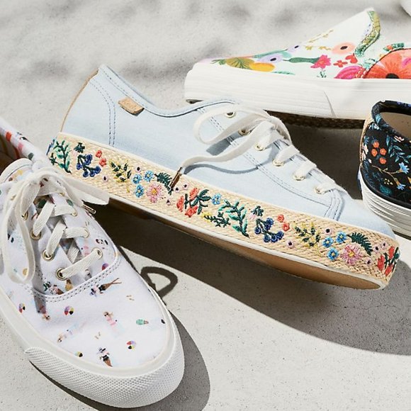 Anthro Keds x Rifle Paper Embroidered Sneakers 7.5 - Picture 5 of 5